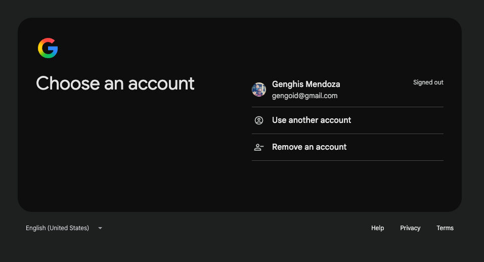 Google Identity – Choose an Account Surface